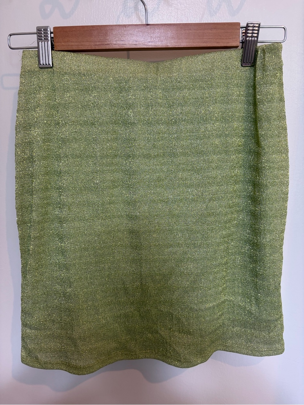 Le Lis Sparkle Green Knit Mini Skirt